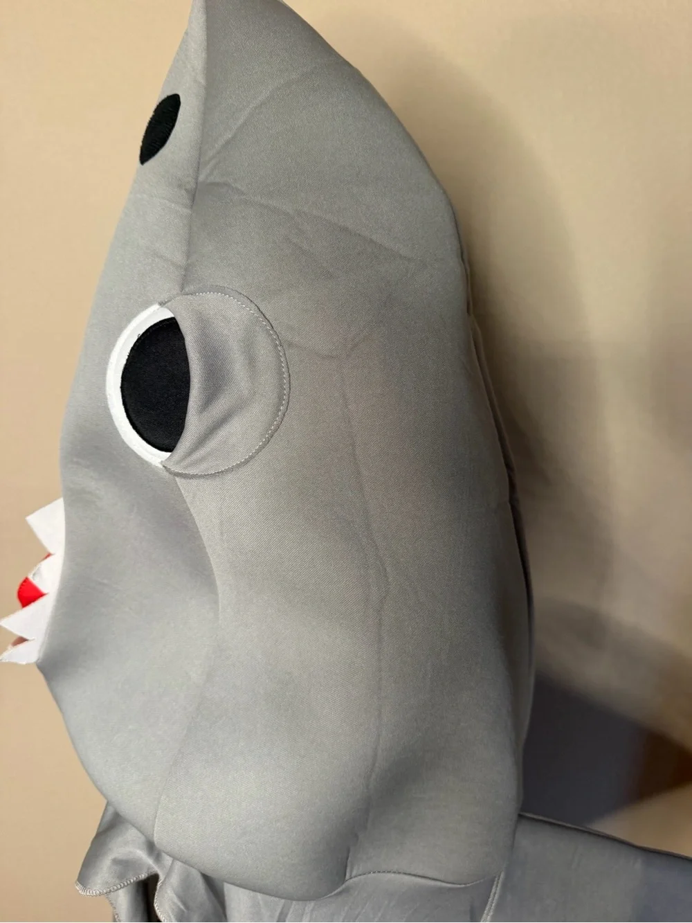 ADULT Gray Shark Costume with Red Mouth Trim one size.